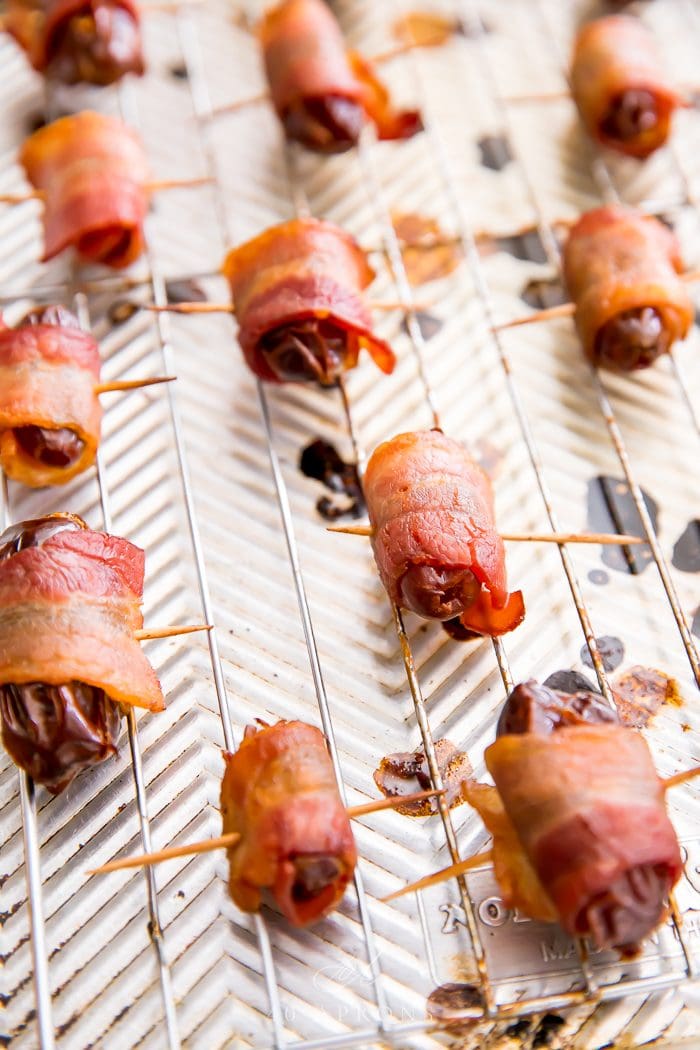 Cooked appetizers on a cooling rack