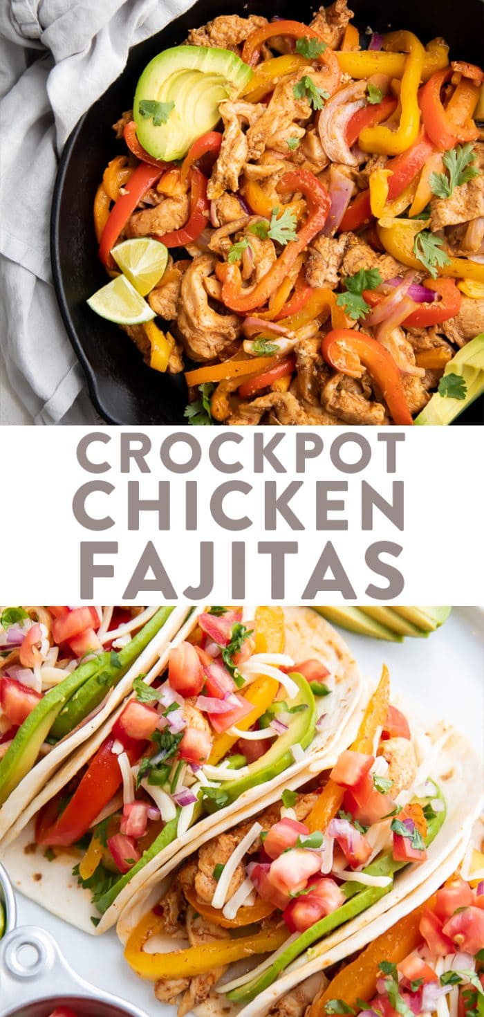 Crockpot Chicken Fajitas Pinterest graphic