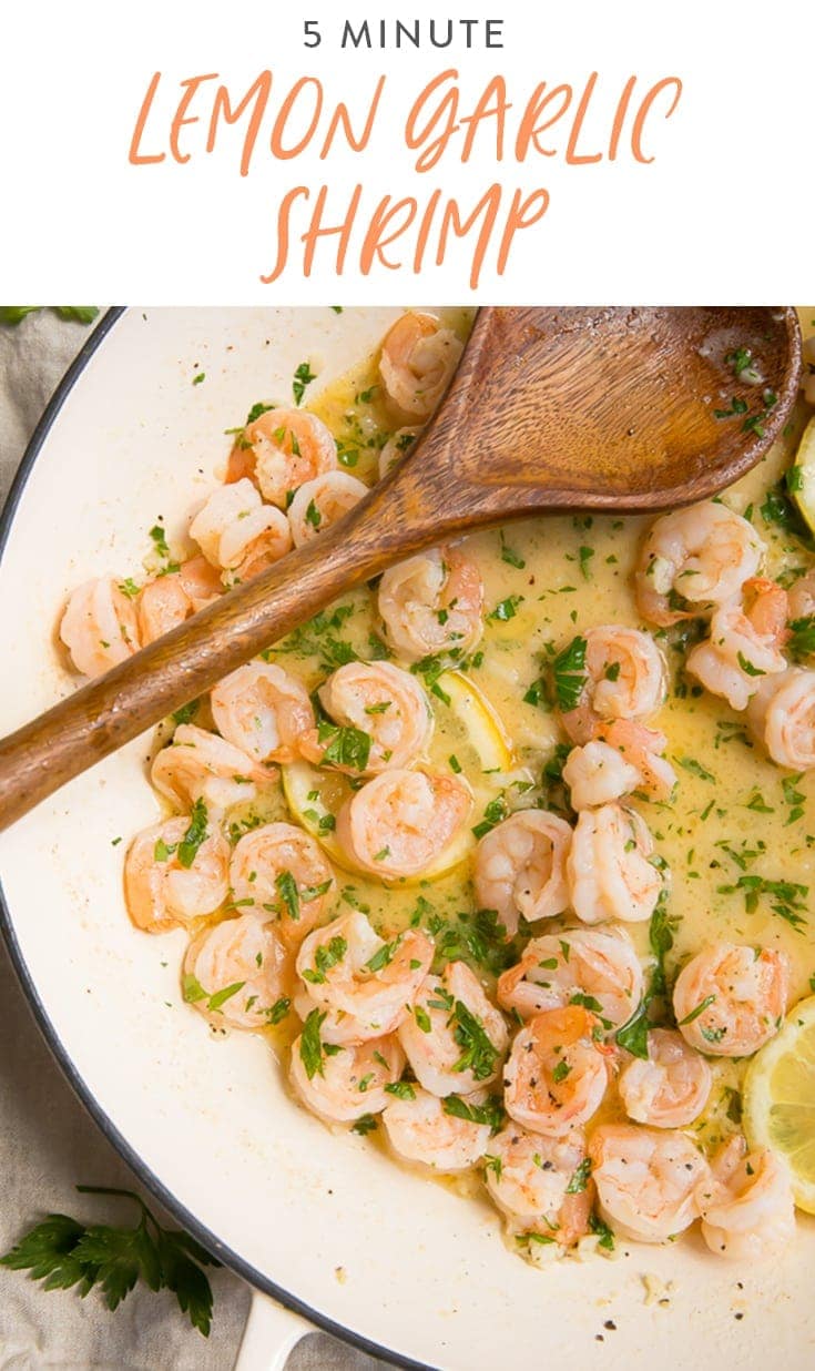 5 Minute Lemon Garlic Shrimp - 40 Aprons