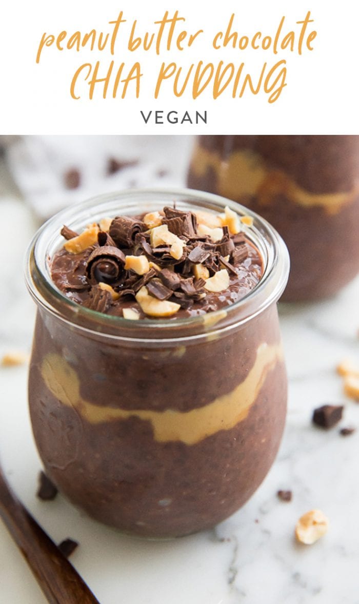 Peanut Butter Chocolate Chia Pudding Pinterest graphic
