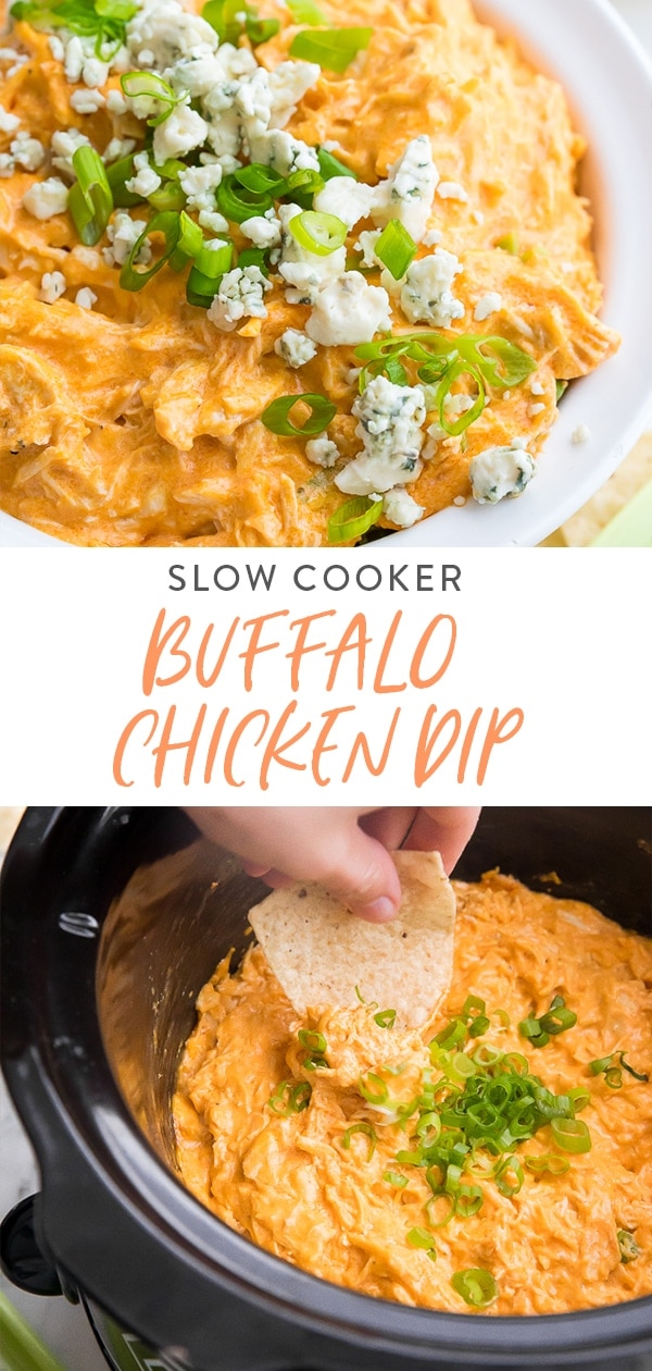 Slow Cooker Buffalo Chicken Dip Pinterest image