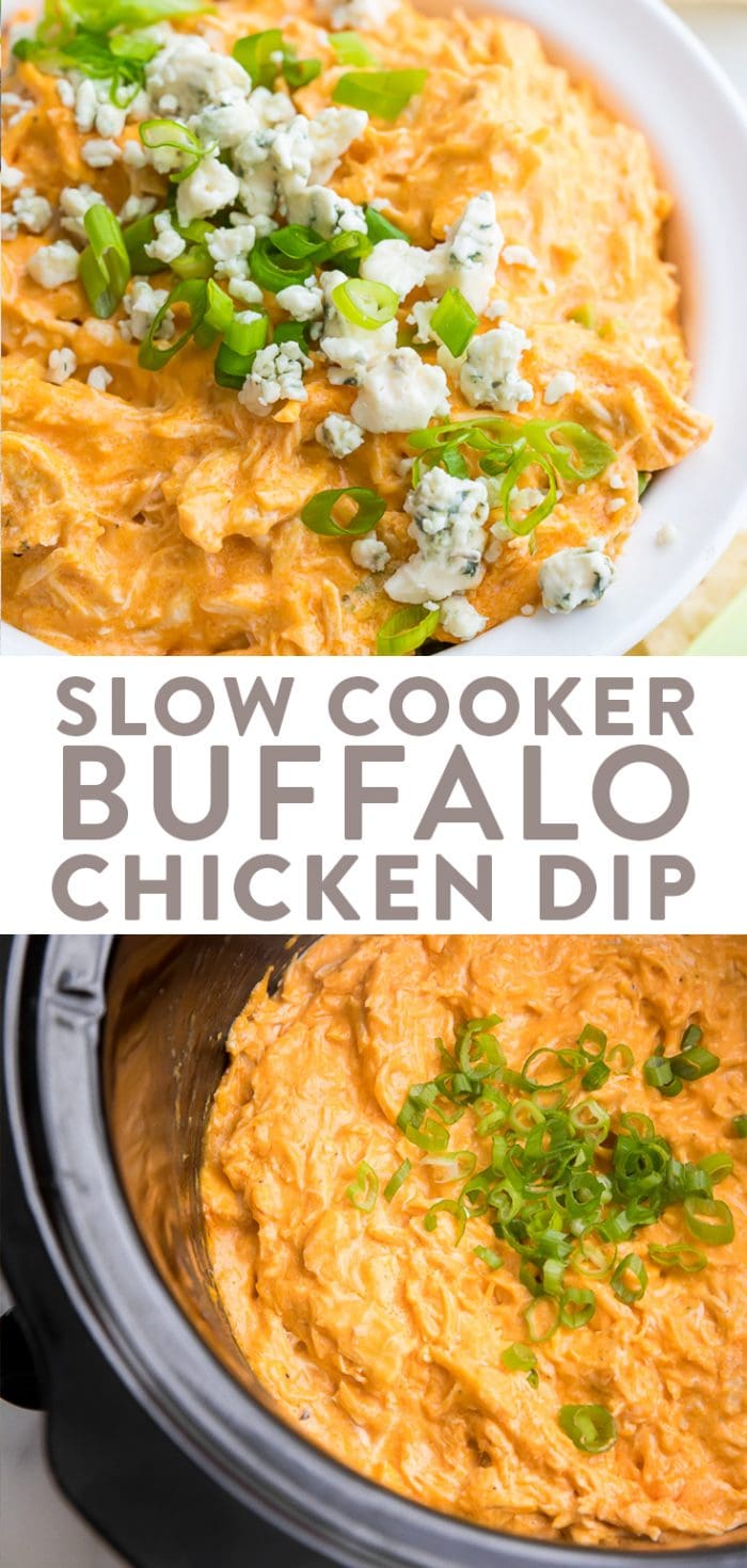 Slow Cooker Buffalo Chicken Dip Pinterest image