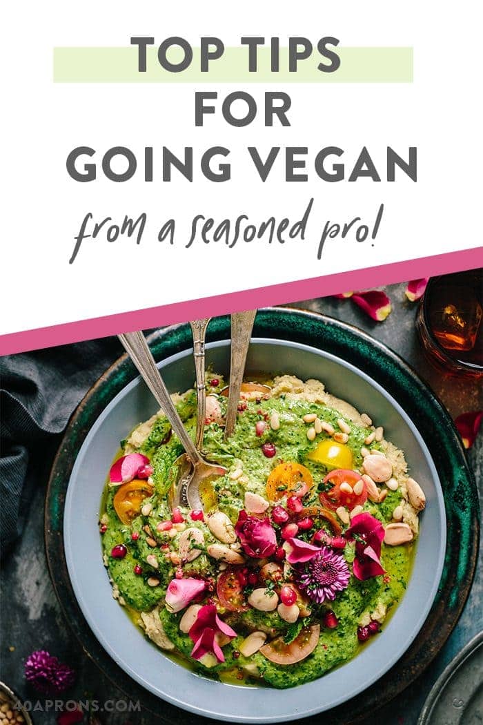 Tips for Going Vegan Pinterest graphic