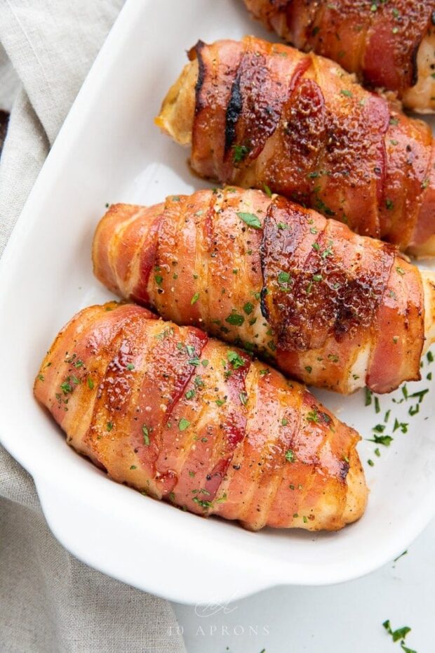 Bacon Wrapped Chicken with Brown Sugar Crust