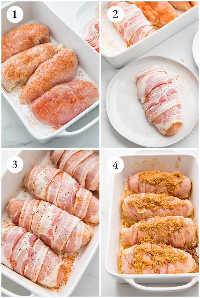 Bacon wrapped chicken with brown sugar crust instructions graphic