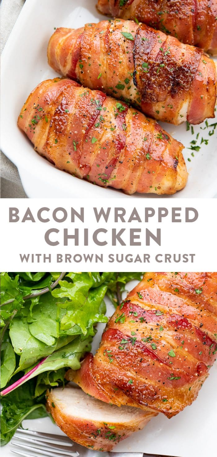 Bacon Wrapped Chicken with Brown Sugar Crust Pinterest Graphic