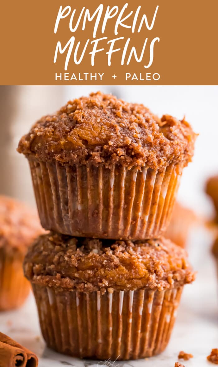 Healthy pumpkin muffins Pinterest graphic