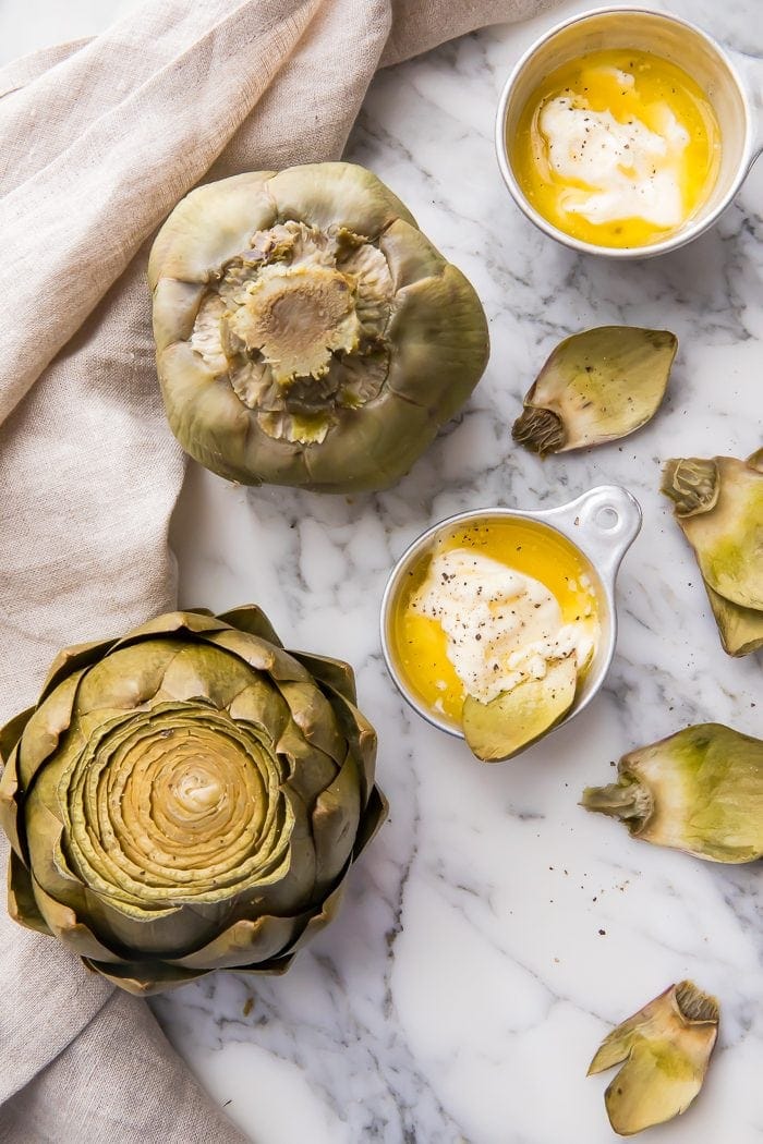 Instant pot artichokes with dipping sauce