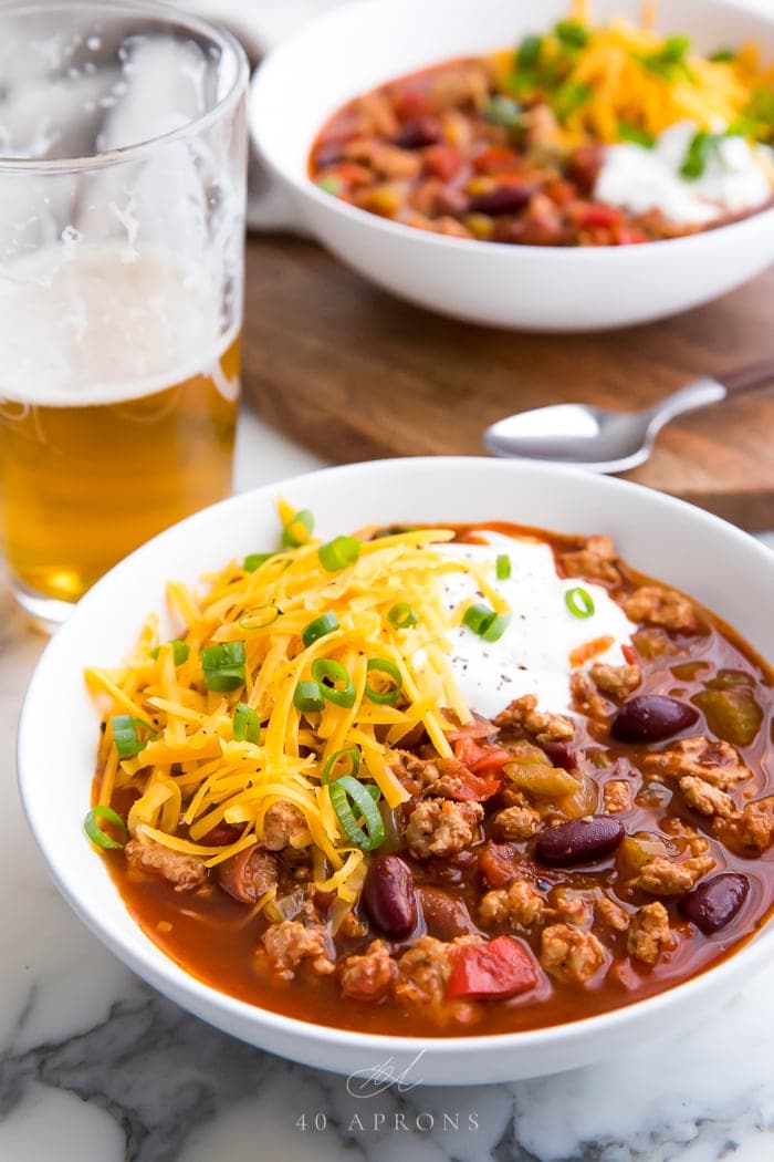 Slow Cooker Turkey Chili - 40 Aprons