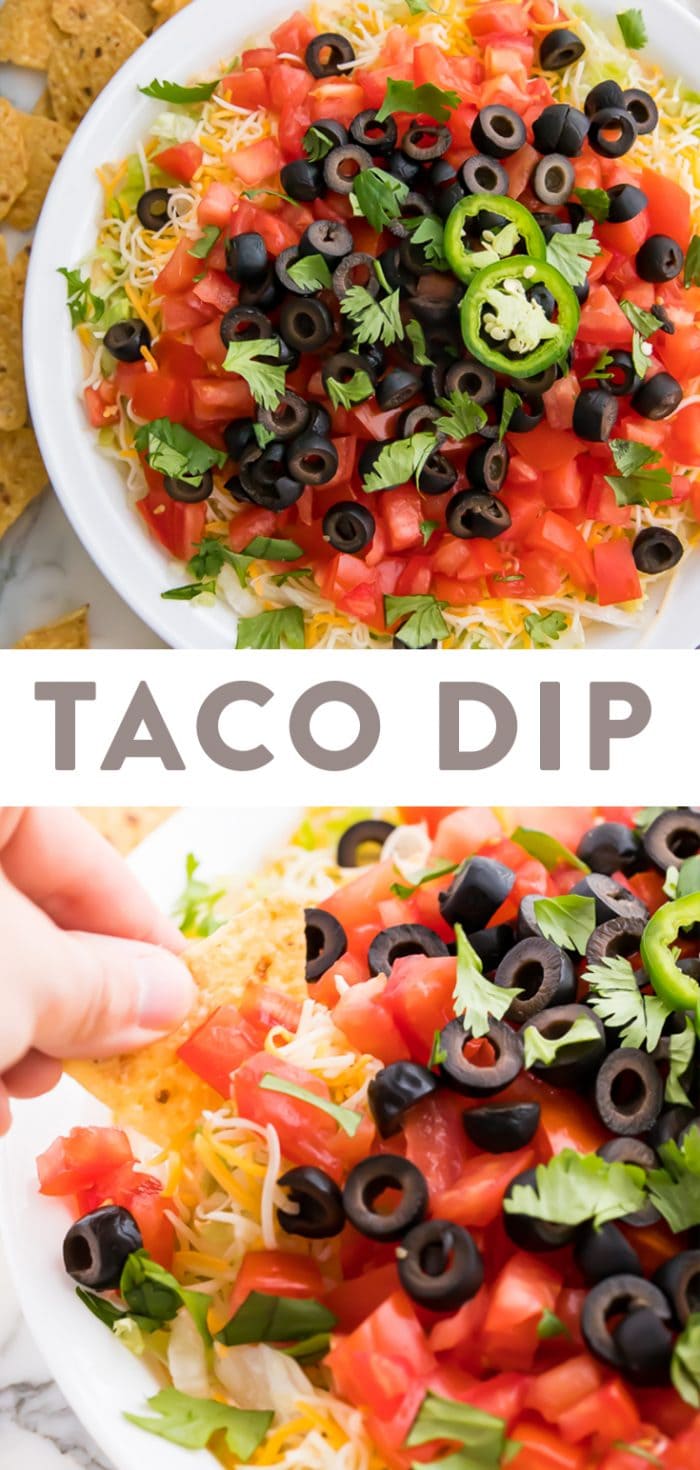 Taco dip Pinterest graphic