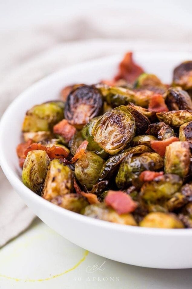 Balsamic Brussels Sprouts with Bacon - 40 Aprons