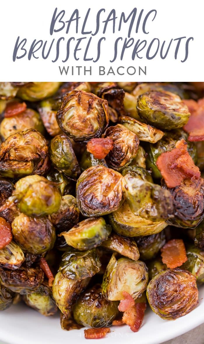 balsamic Brussels sprouts Pinterest graphic