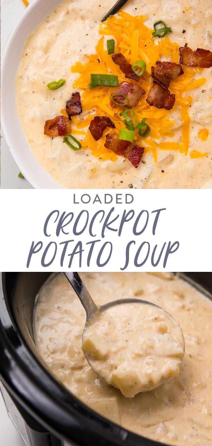 Crockpot potato soup recipe Pinterest graphic
