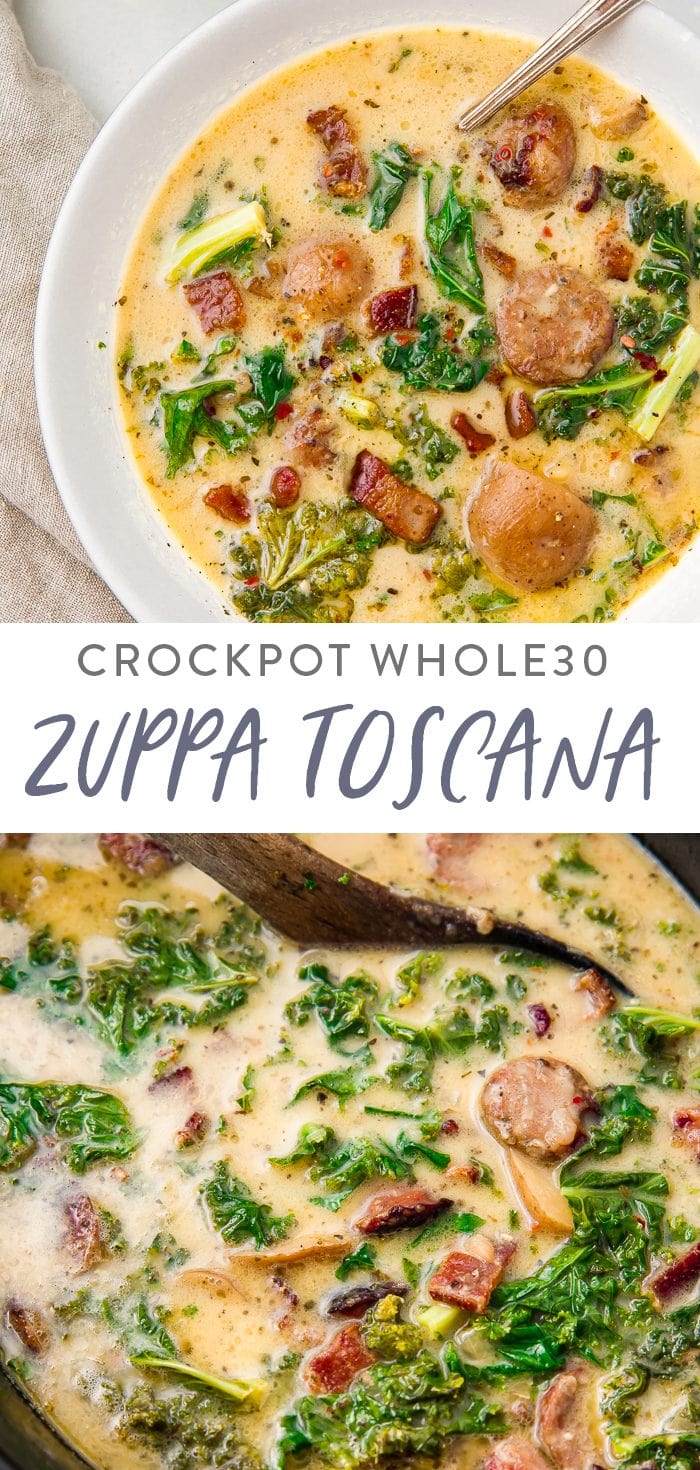 Crockpot Whole30 Zuppa Toscana Pinterest graphic