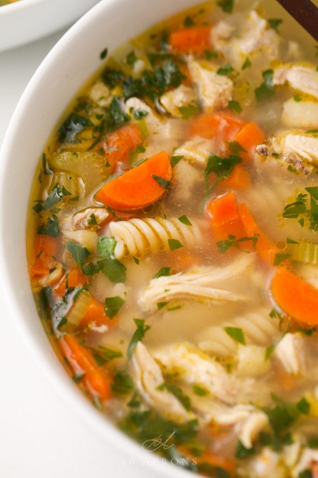 Easy Instant Pot Chicken Noodle Soup (Gluten Free Option) - 40 Aprons