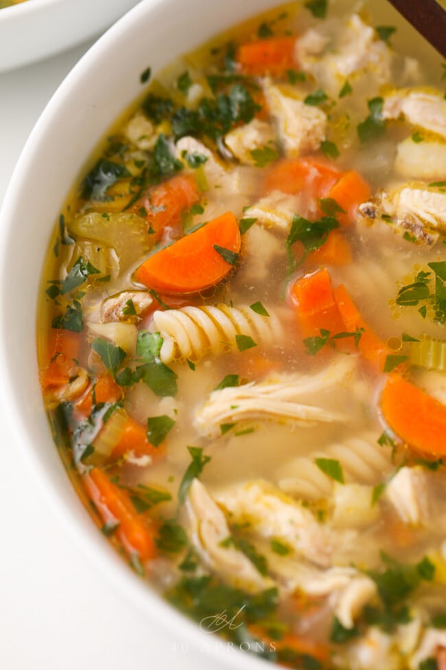 Easy Instant Pot Chicken Noodle Soup (Gluten Free Option) - 40 Aprons