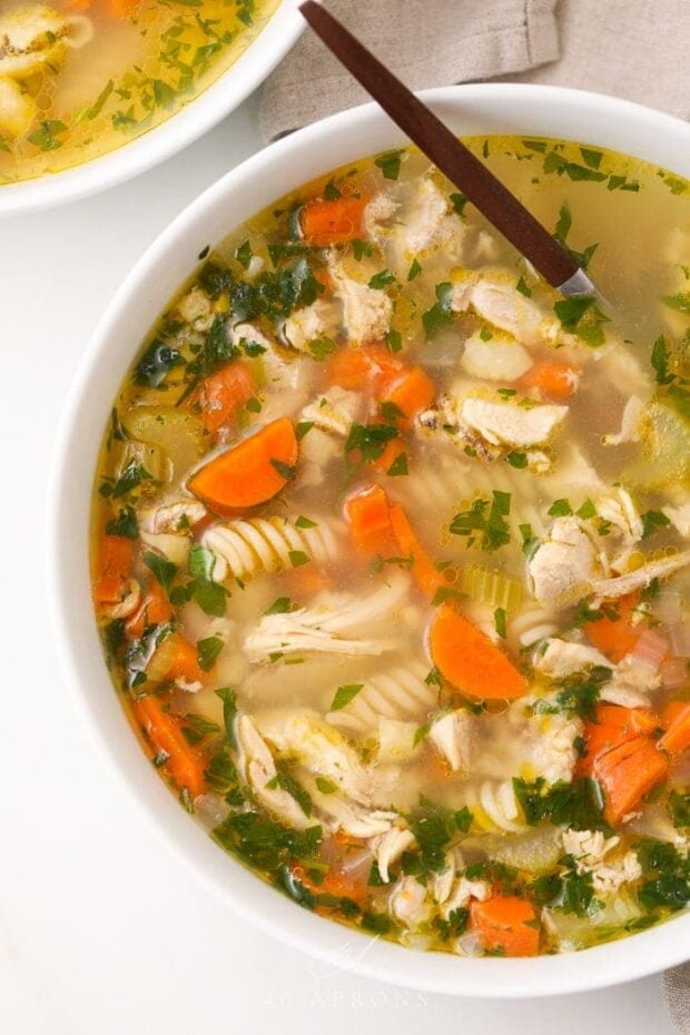 Easy Homemade Gluten Free Chicken Noodle Soup - 40 Aprons