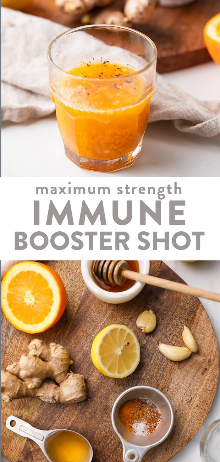 Immune booster shot recipe Pinterest graphic