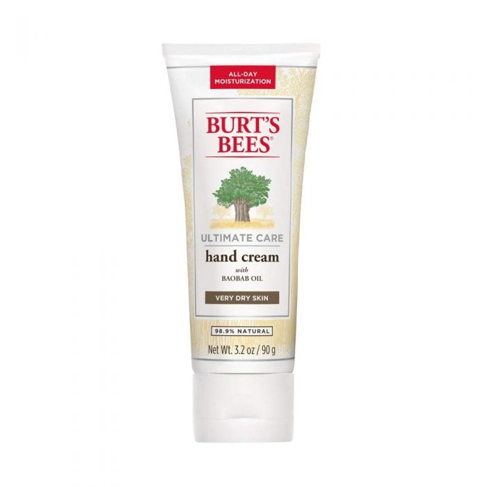 a small tub of clean all natural hand cream for very dry hands by Burt's Bees 