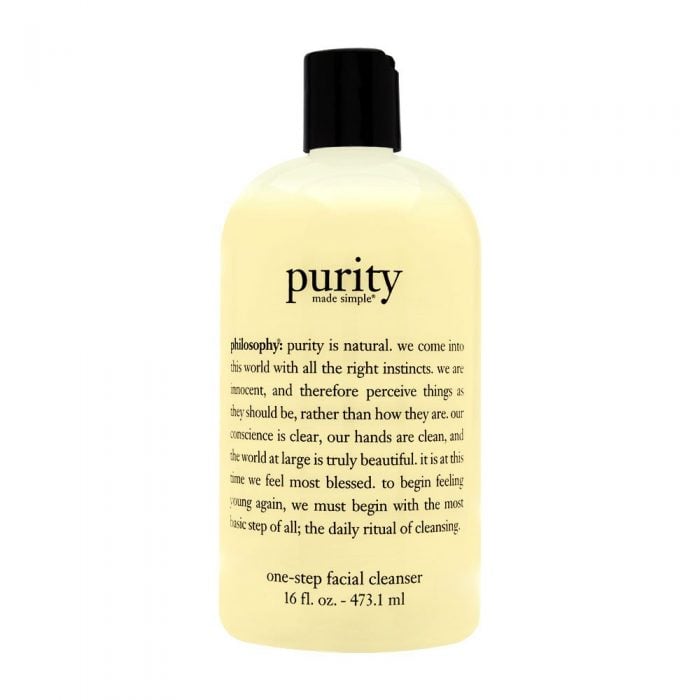 a bottle of purity all natural facial cleanser against a white background