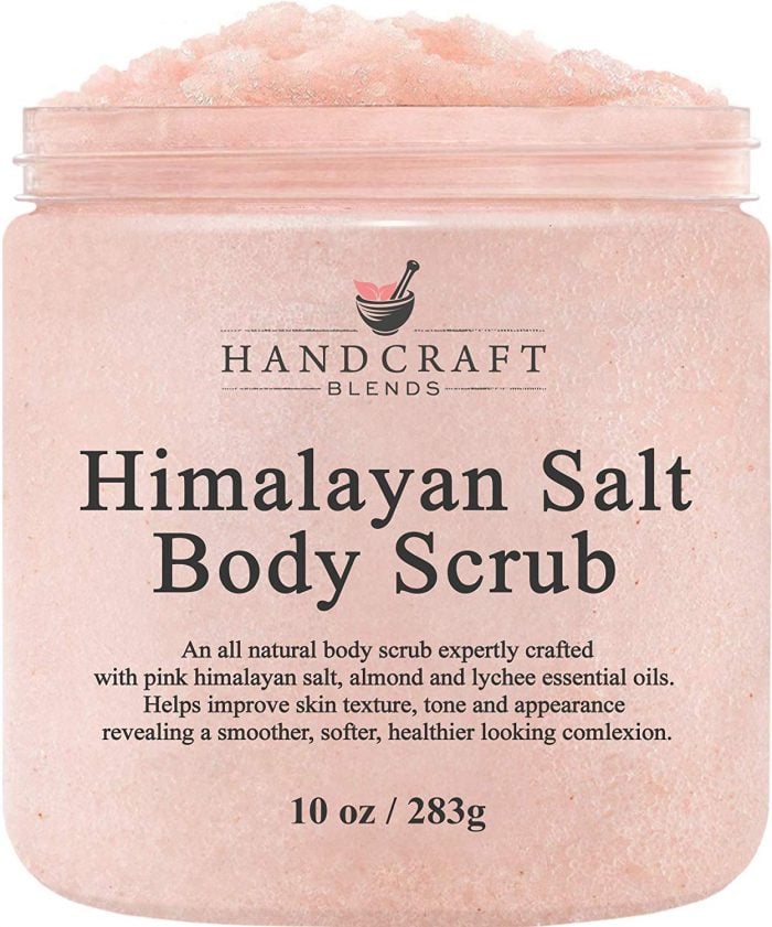 a jar of Himalayan Salt Body Scrub 