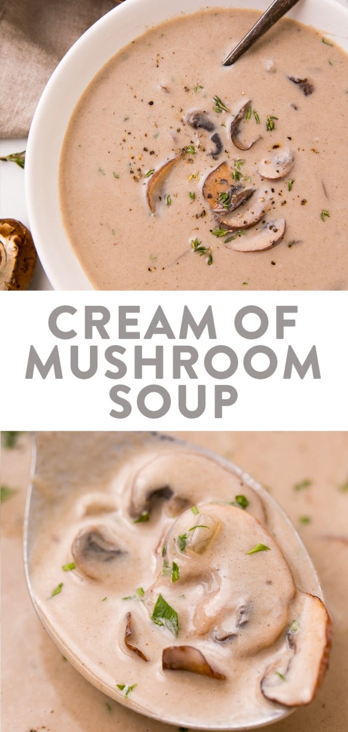 Cream of mushroom soup Pinterest graphic