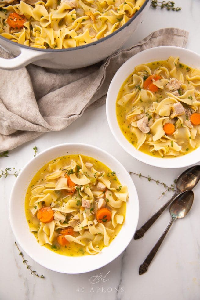 Turkey Noodle Soup Recipe - 40 Aprons