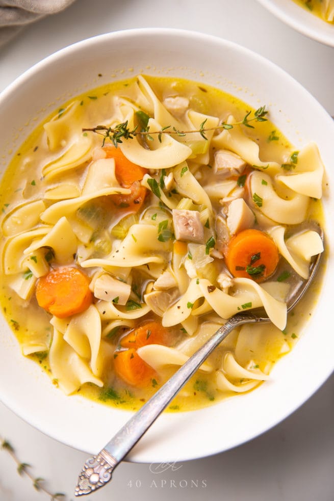 Turkey Noodle Soup Recipe - 40 Aprons