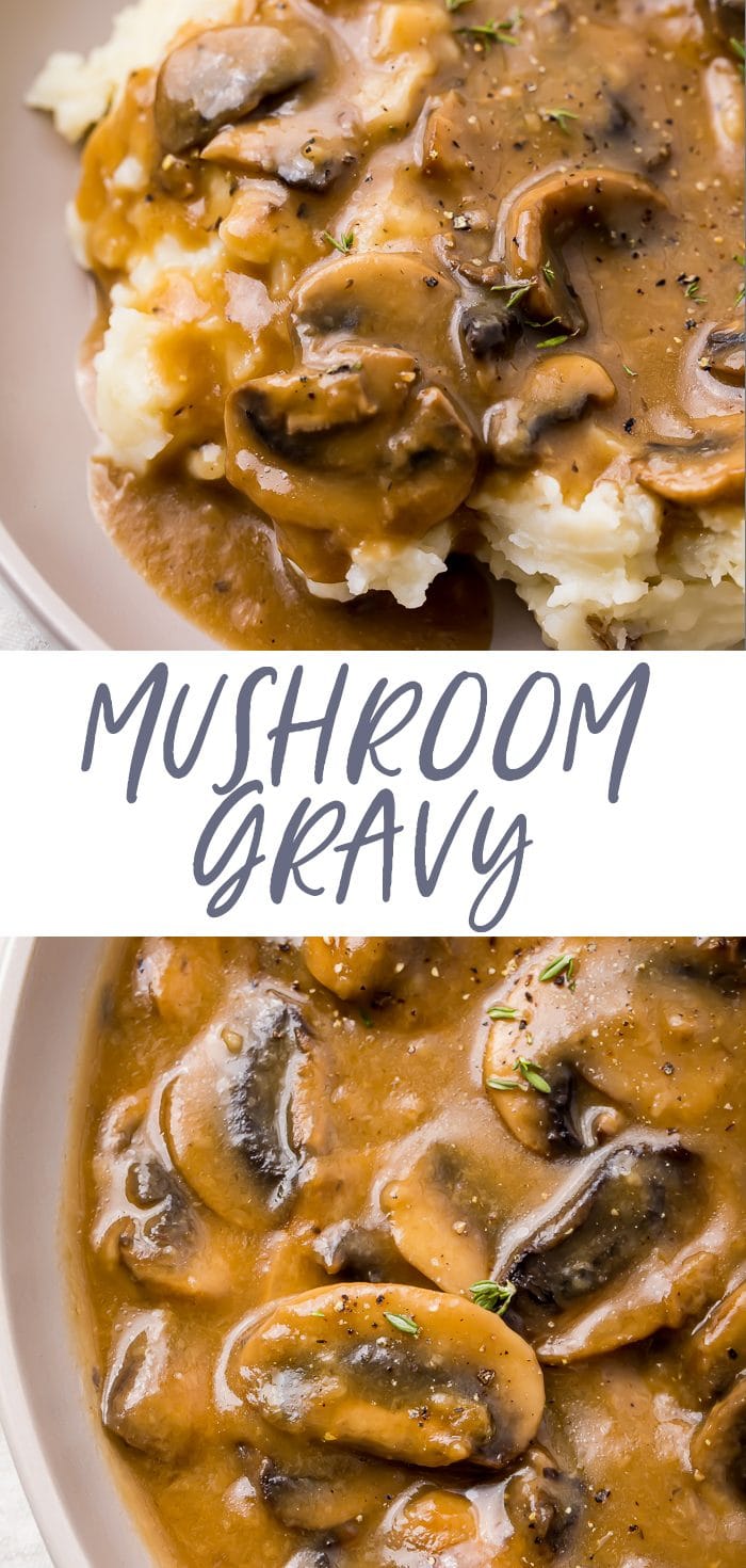 Mushroom gravy Pinterest graphic