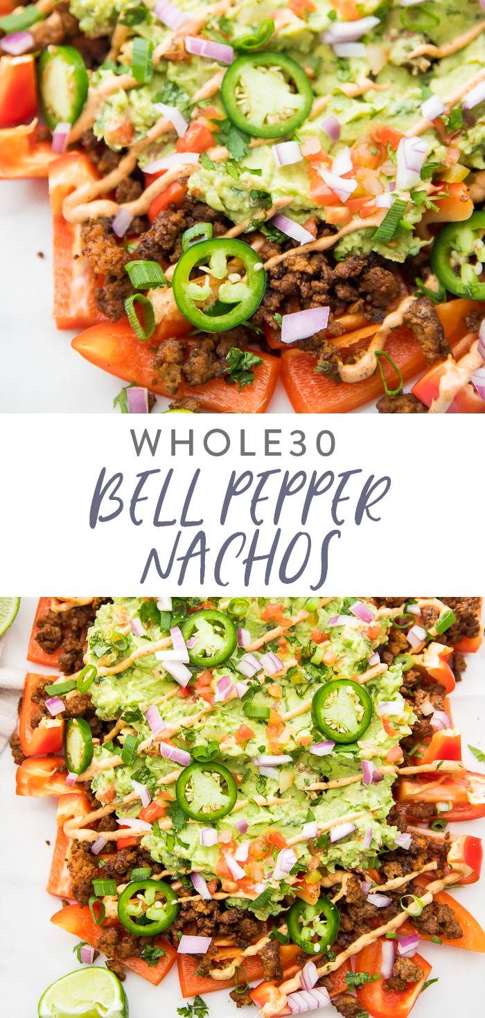 Bell Pepper Nachos (Whole30) Pinterest graphic