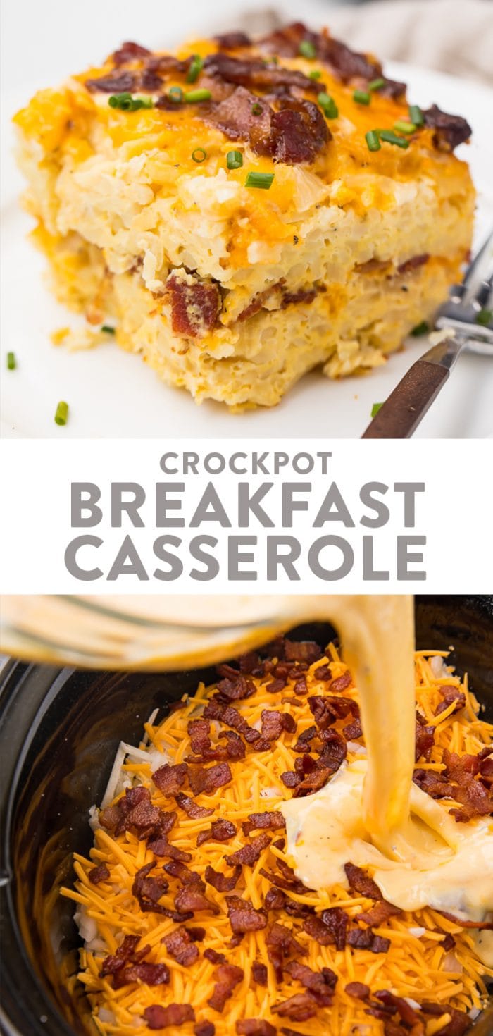 Crockpot Breakfast Casserole Pinterest graphic