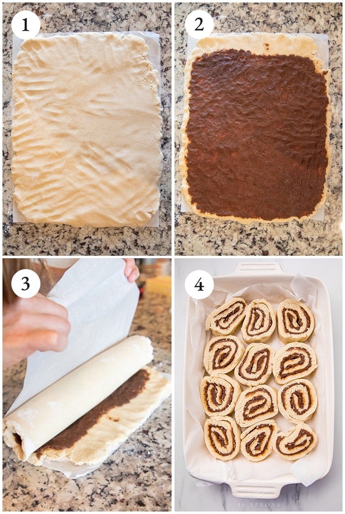 Four shots to show how to make the rolls