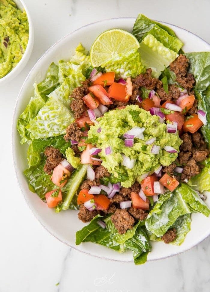 Healthy Taco Salad ready to eat