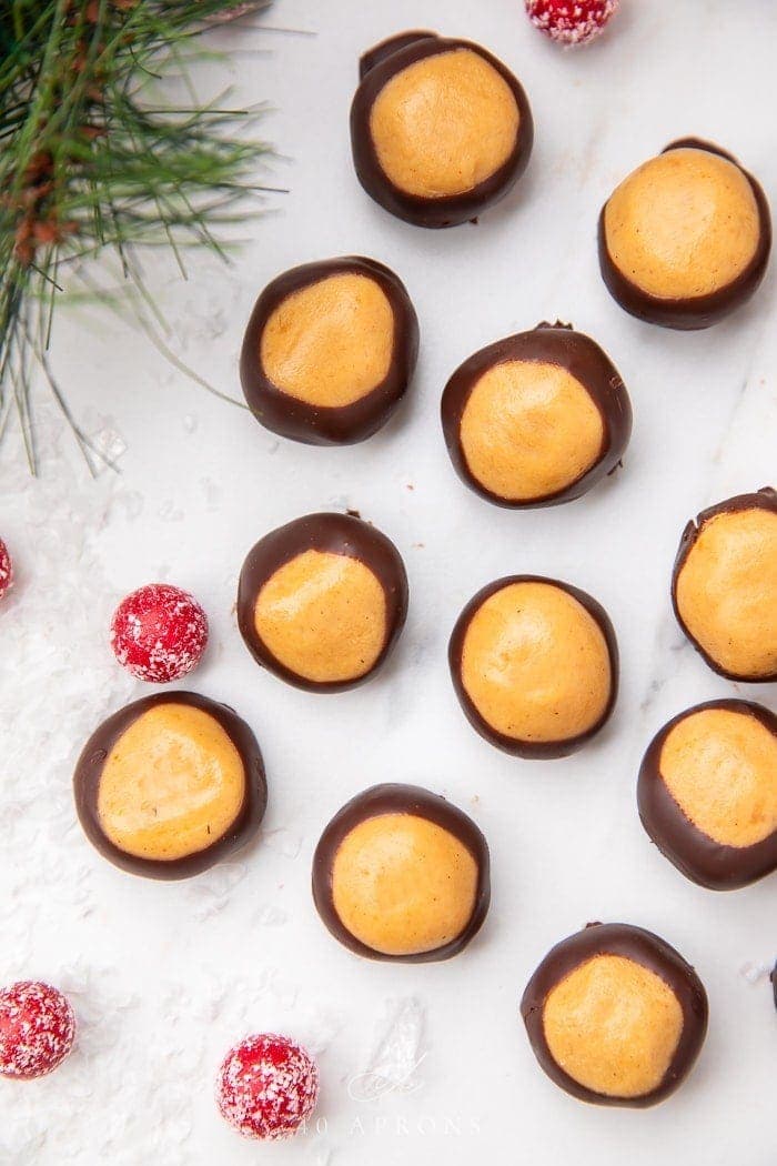 keto buckeyes dipped in chocolate