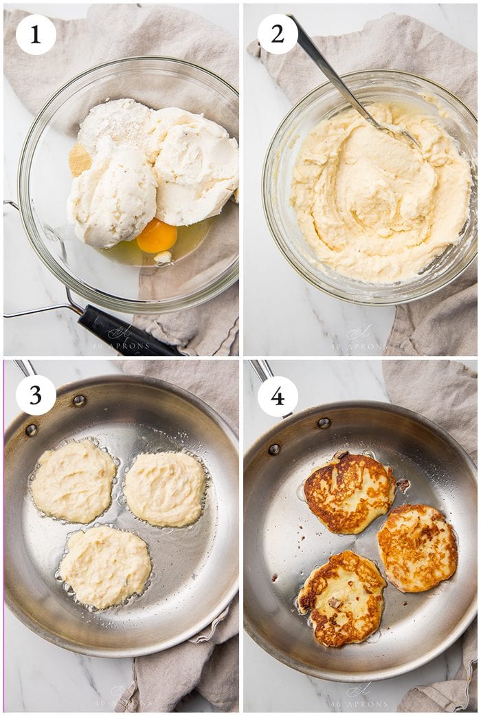 Four process shots to show how to make the recipe