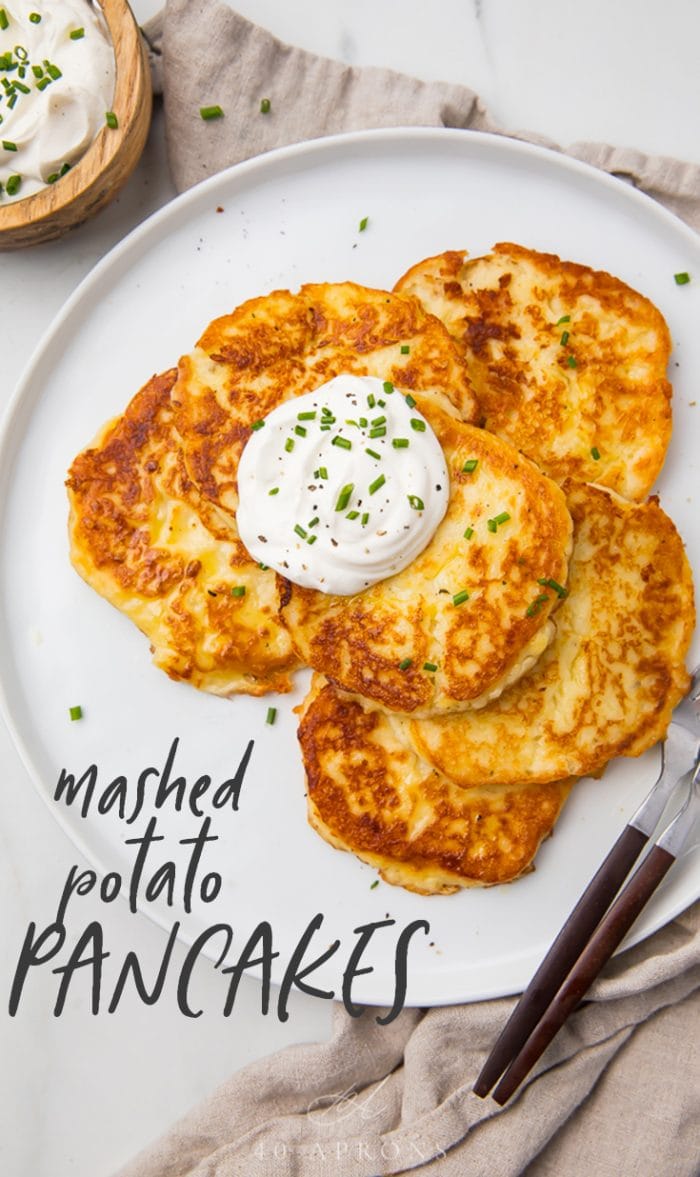 Leftover mashed potato pancakes recipe pinterest graphic