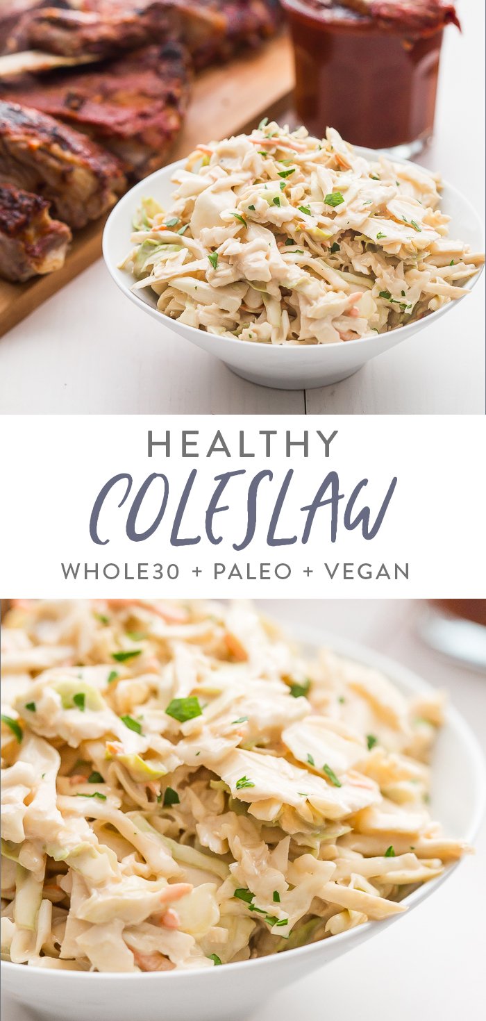 Healthy Coleslaw Recipe Pinterest graphic