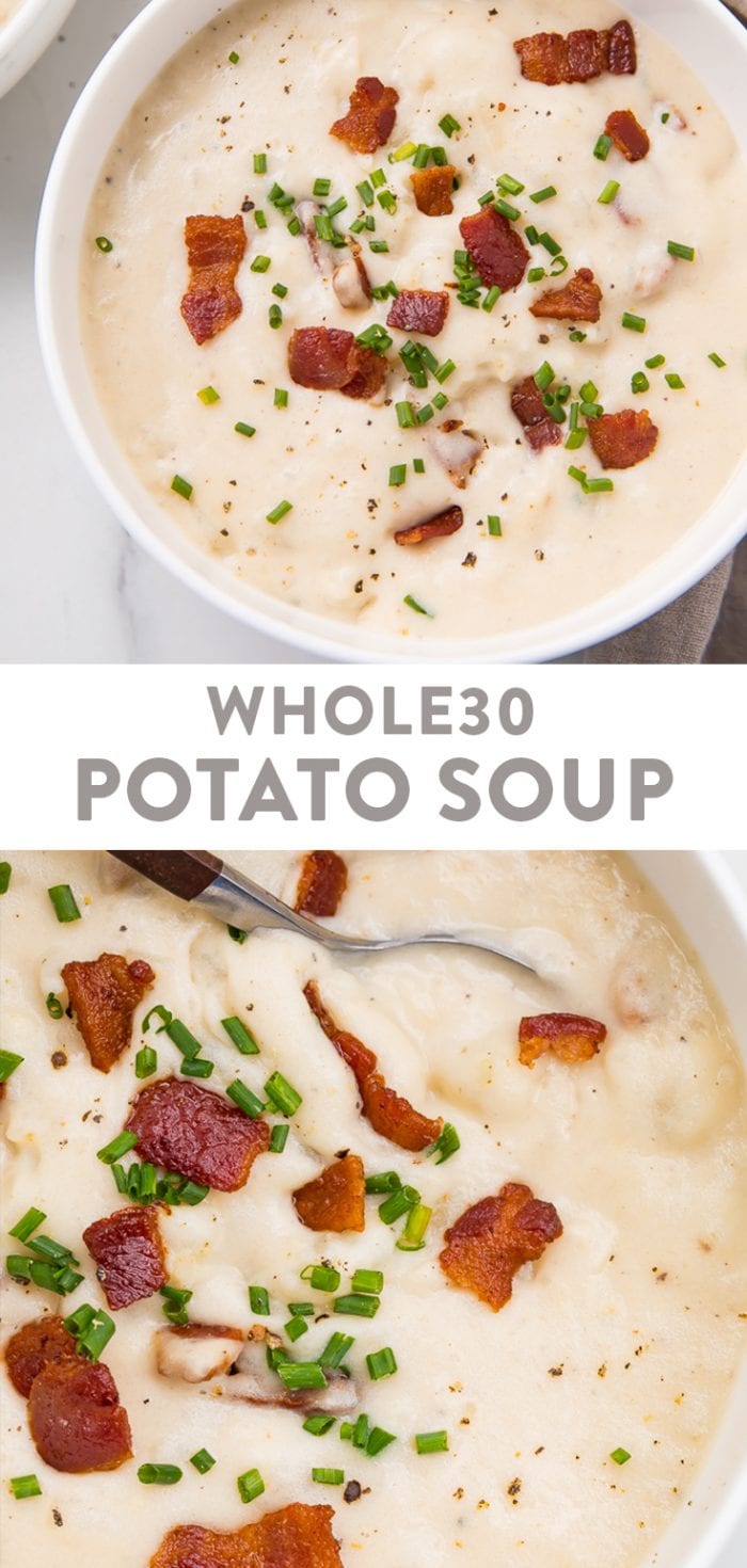 Whole30 Potato Soup Pinterest graphic