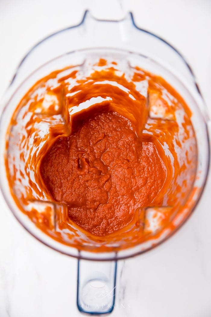 The whole30 bbq sauce in a blender