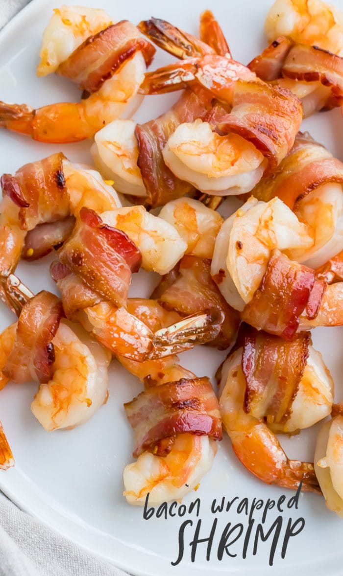 Bacon Wrapped Shrimp Pinterest graphic