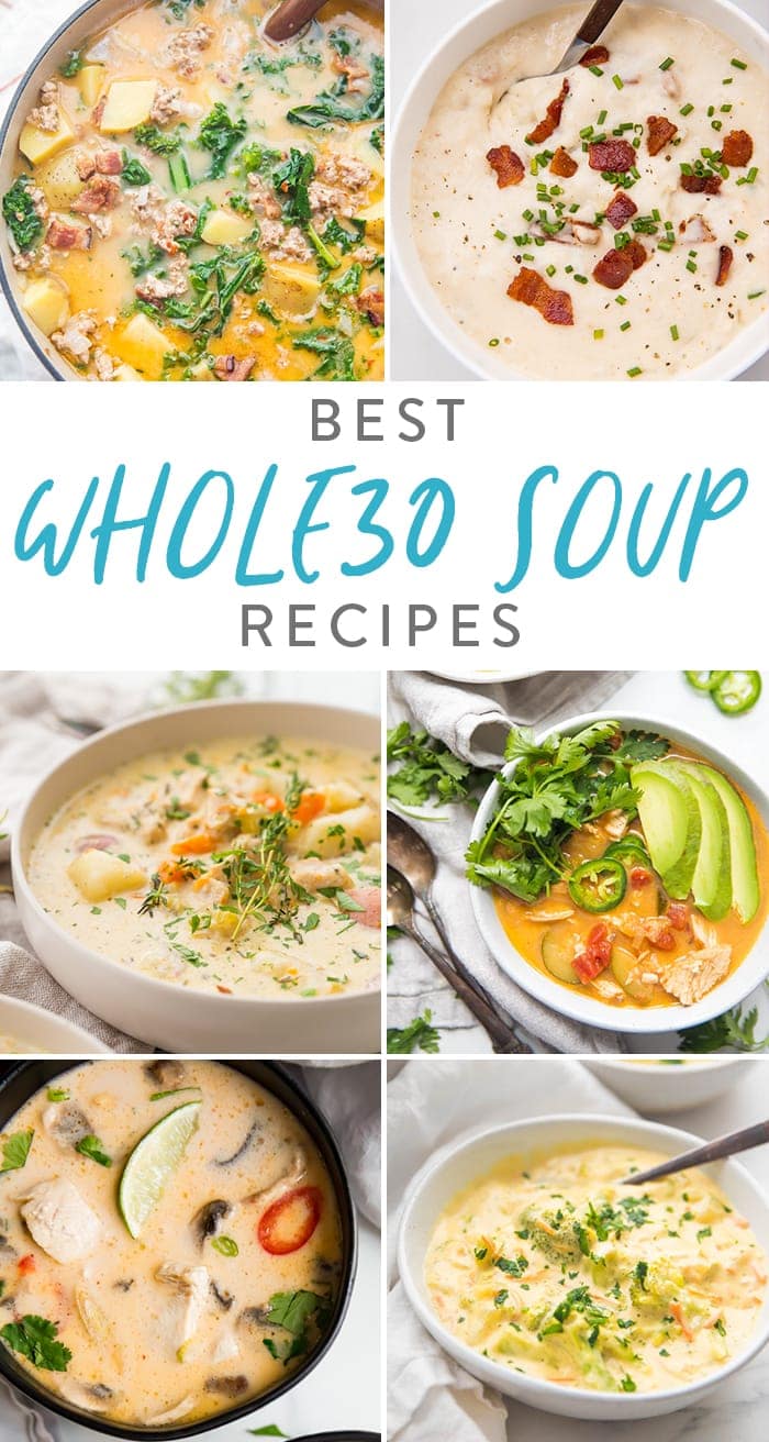 Best Whole30 Soup Recipes Pinterest graphic