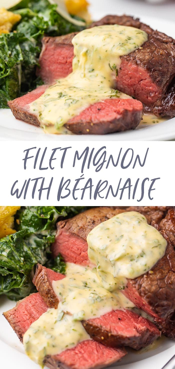 Filet Mignon with Bearnaise Sauce Pinterest graphic