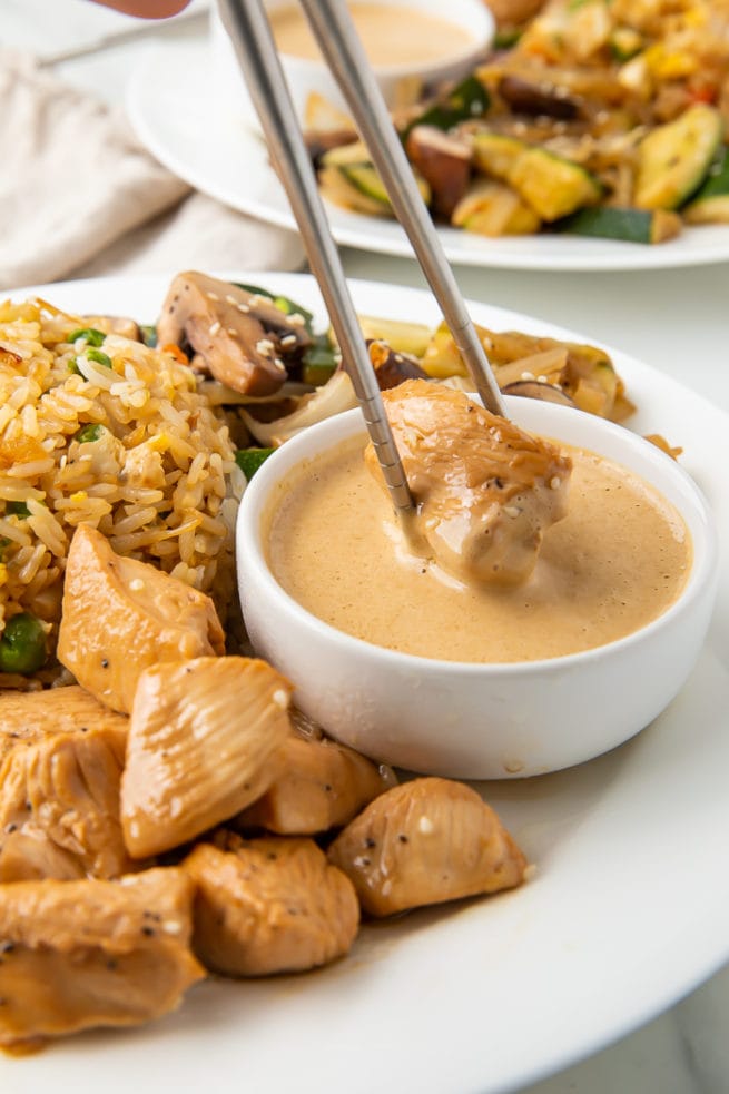 Hibachi Chicken With Fried Rice And Vegetables Aprons