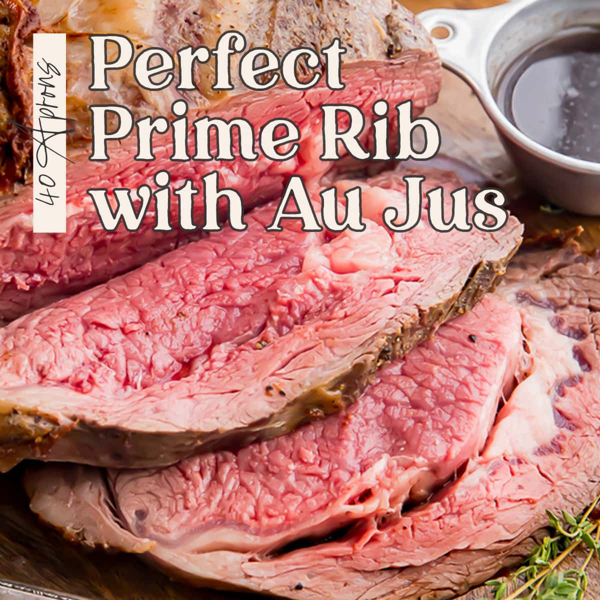Pin graphic for prime rib with au jus.