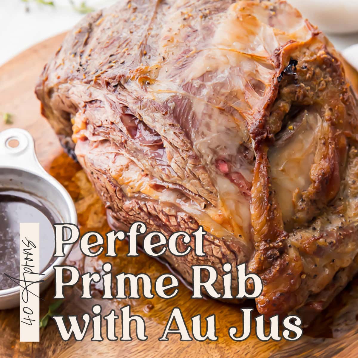 Pin graphic for prime rib with au jus.