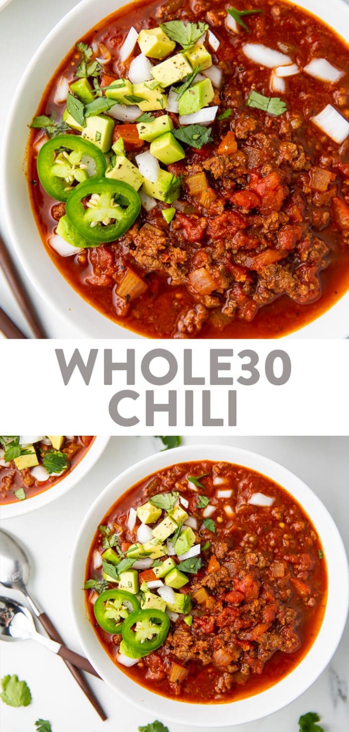 Whole30 Chili Pinterest graphic