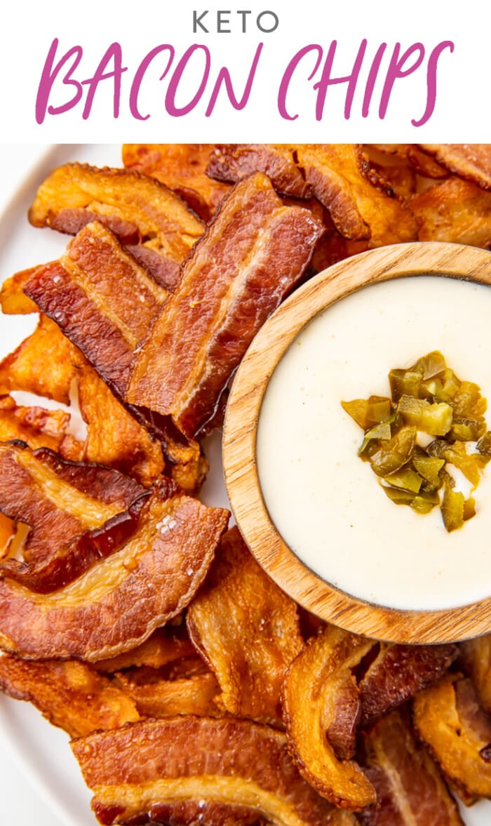 Keto Bacon Chips Pinterest graphic