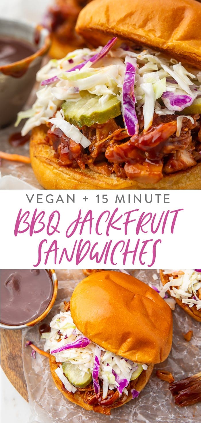 Vegan and 15 minute BBQ jackfruit sandwiches