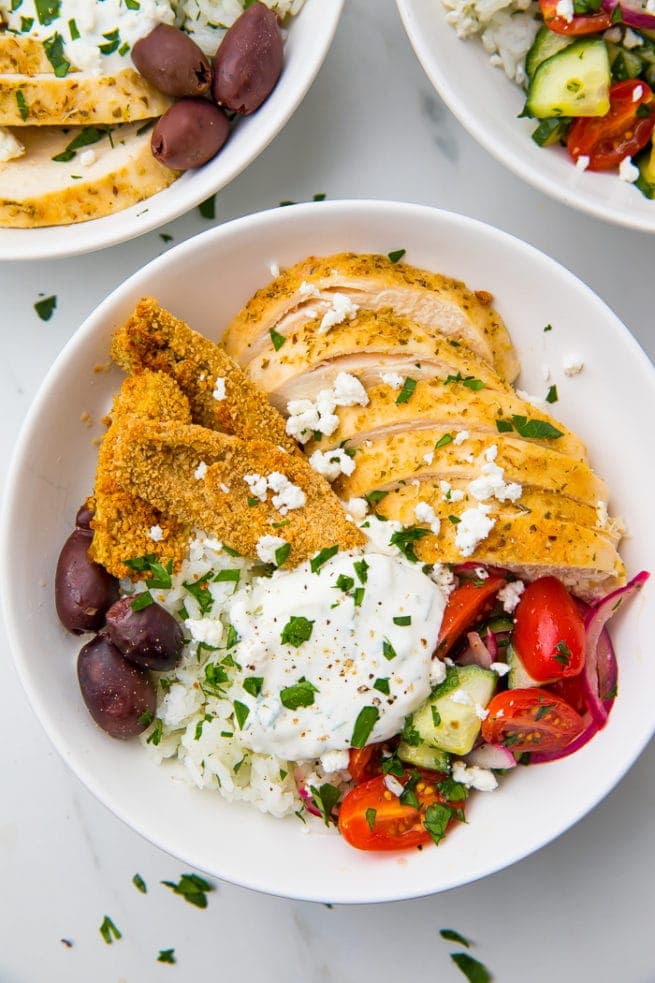 Loaded Greek Chicken Bowls 40 Aprons