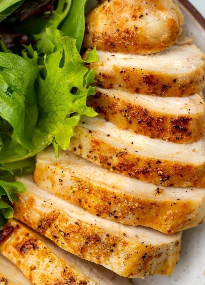 Close-up of air fryer chicken breast